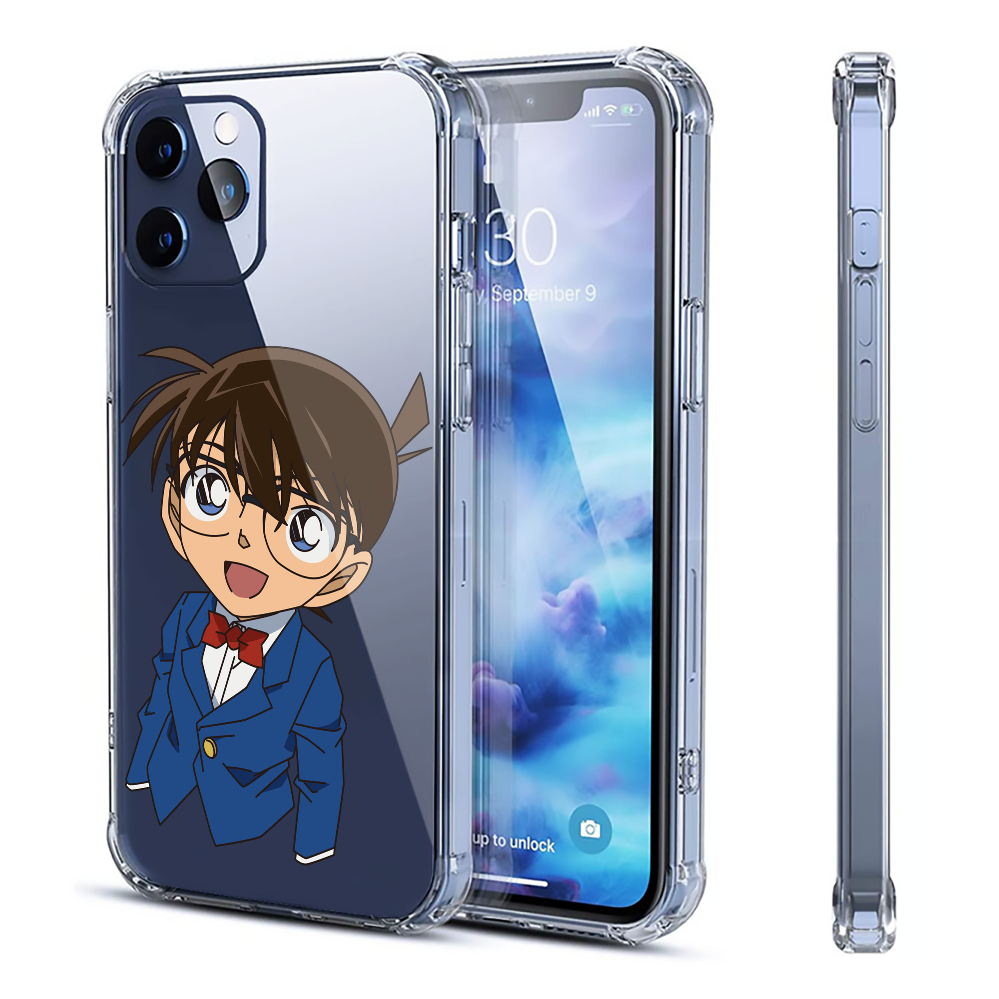（画像用） 名探偵コナン 江戸川 コナン Detective Conan Conan Edogawa 【iPhone 12シリーズ対応】透明スマホケース（クリアソフトケース）
